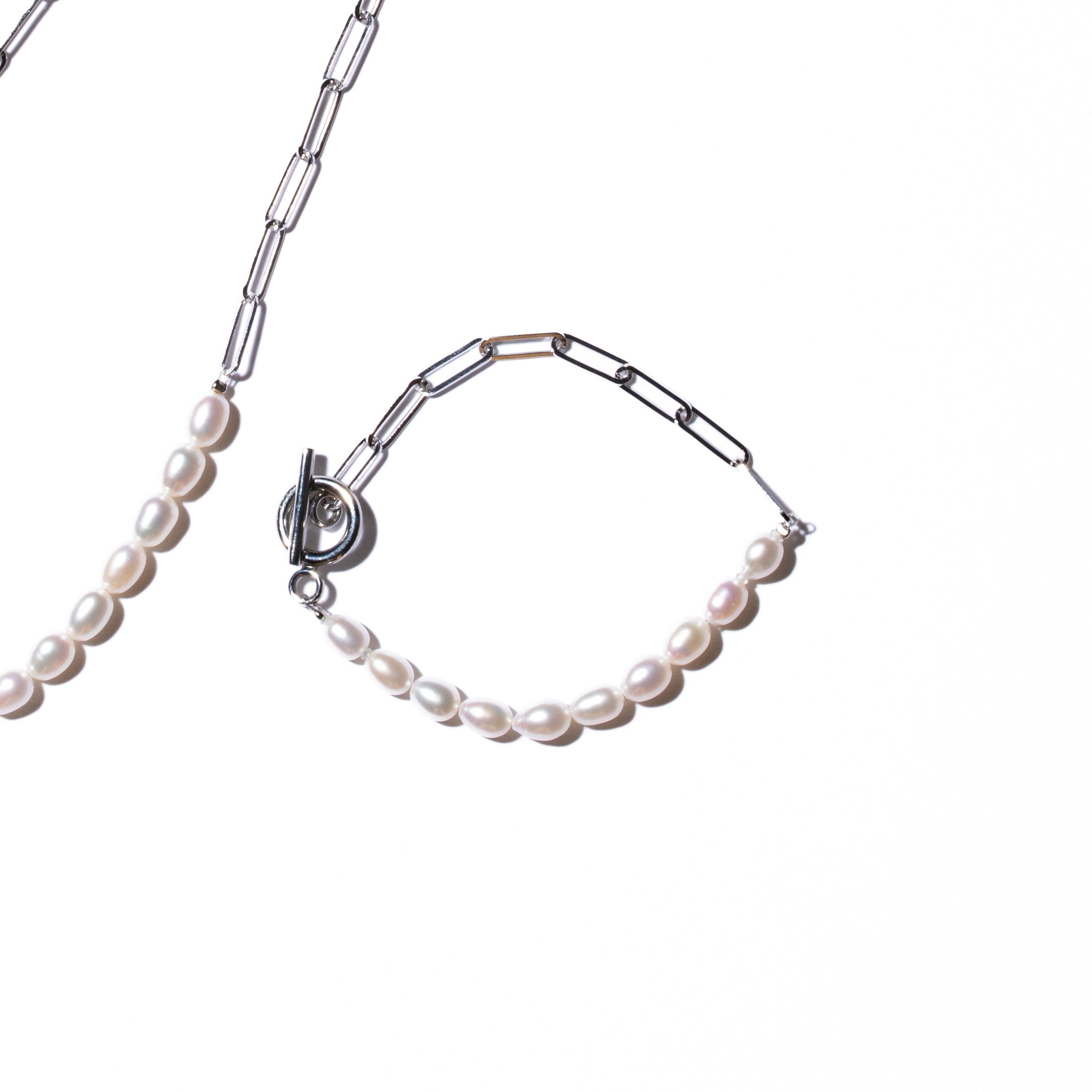 Half Chain & Pearl ブレスレット-MUSUBI（結）｜職人仕上げ