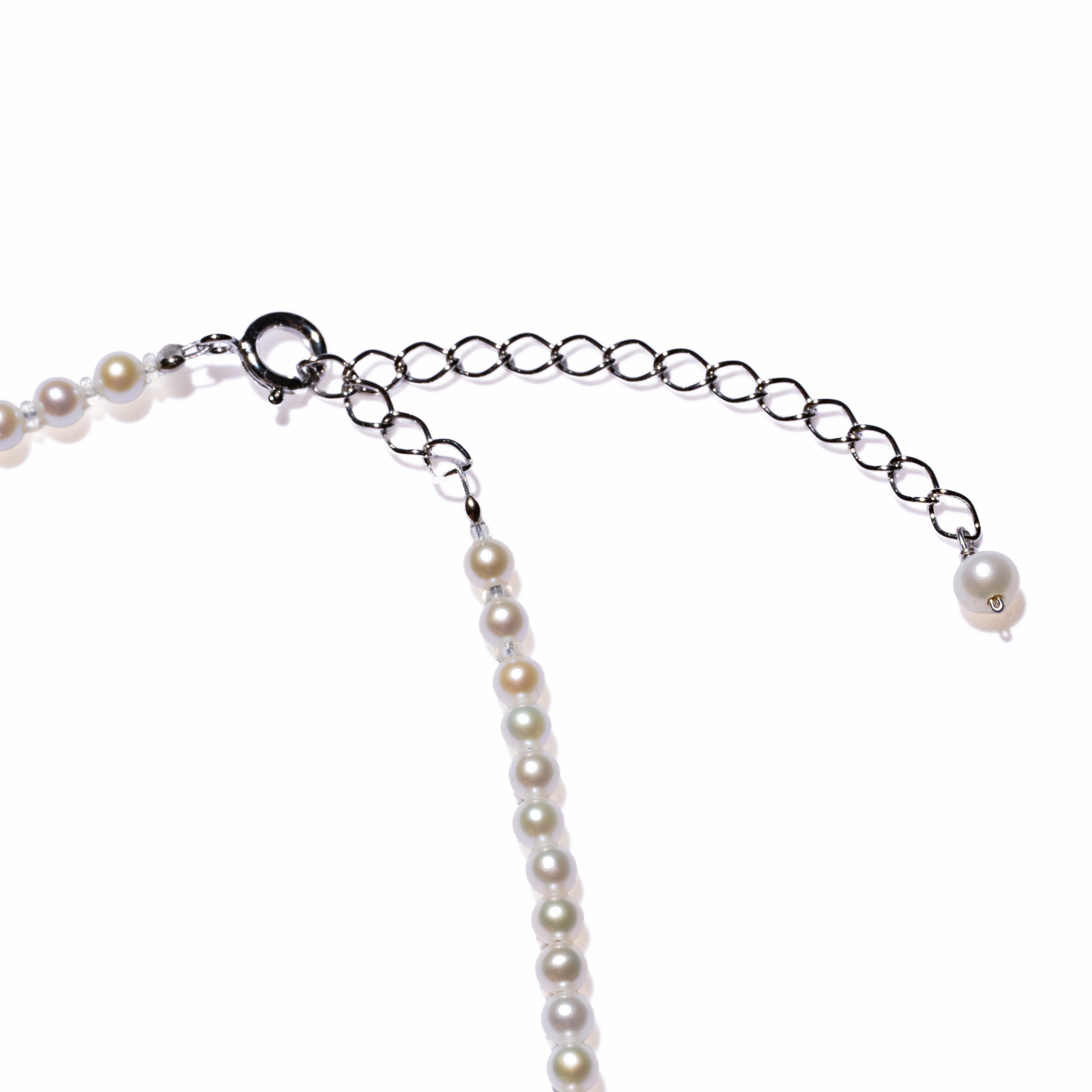<NEW>Baby Round【極小】淡水3.0mm パールネックレス-MUSUBI(結)|職人仕上げ・アジャスター付き・Silver925