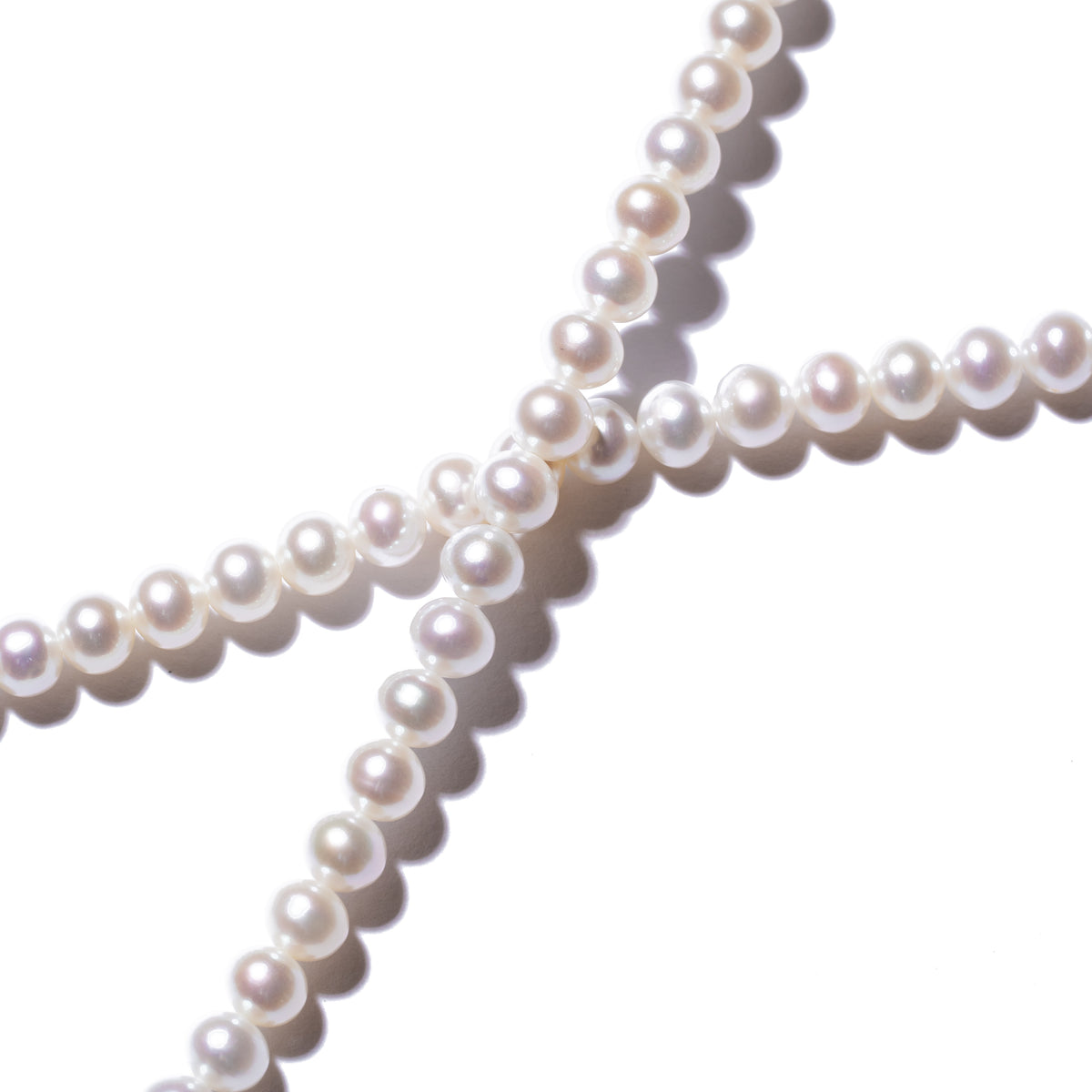 K様特別仕様【K18】Semi Round【希少】淡水真珠3.0mm 3WAY ロングパールネックレス-MUSUBI(結)|職人仕上げ・マンテル仕様・日本製