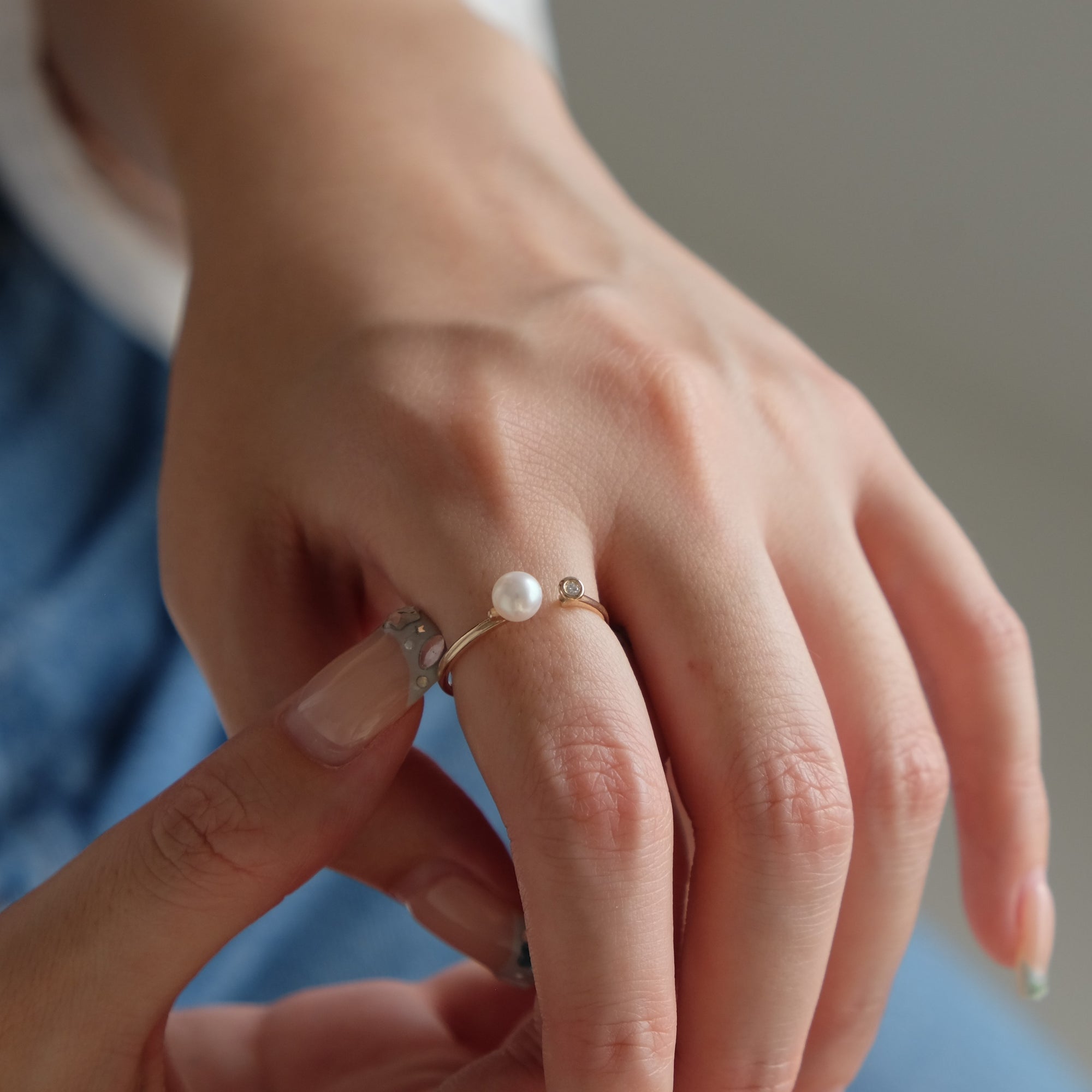 <Emi> あこやパールフォークリング JOUGEN【K10】