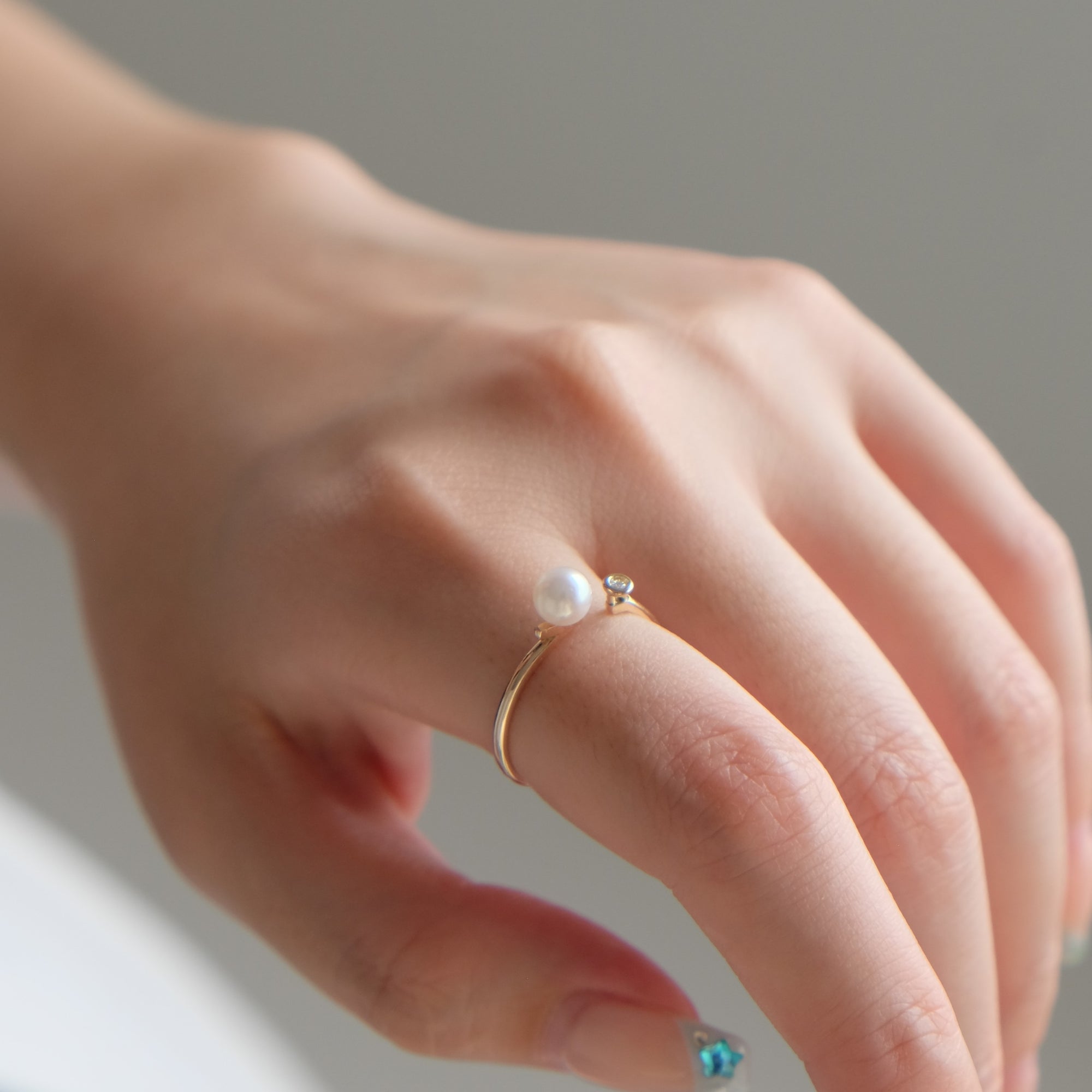 <Emi> あこやパールフォークリング JOUGEN【K10】