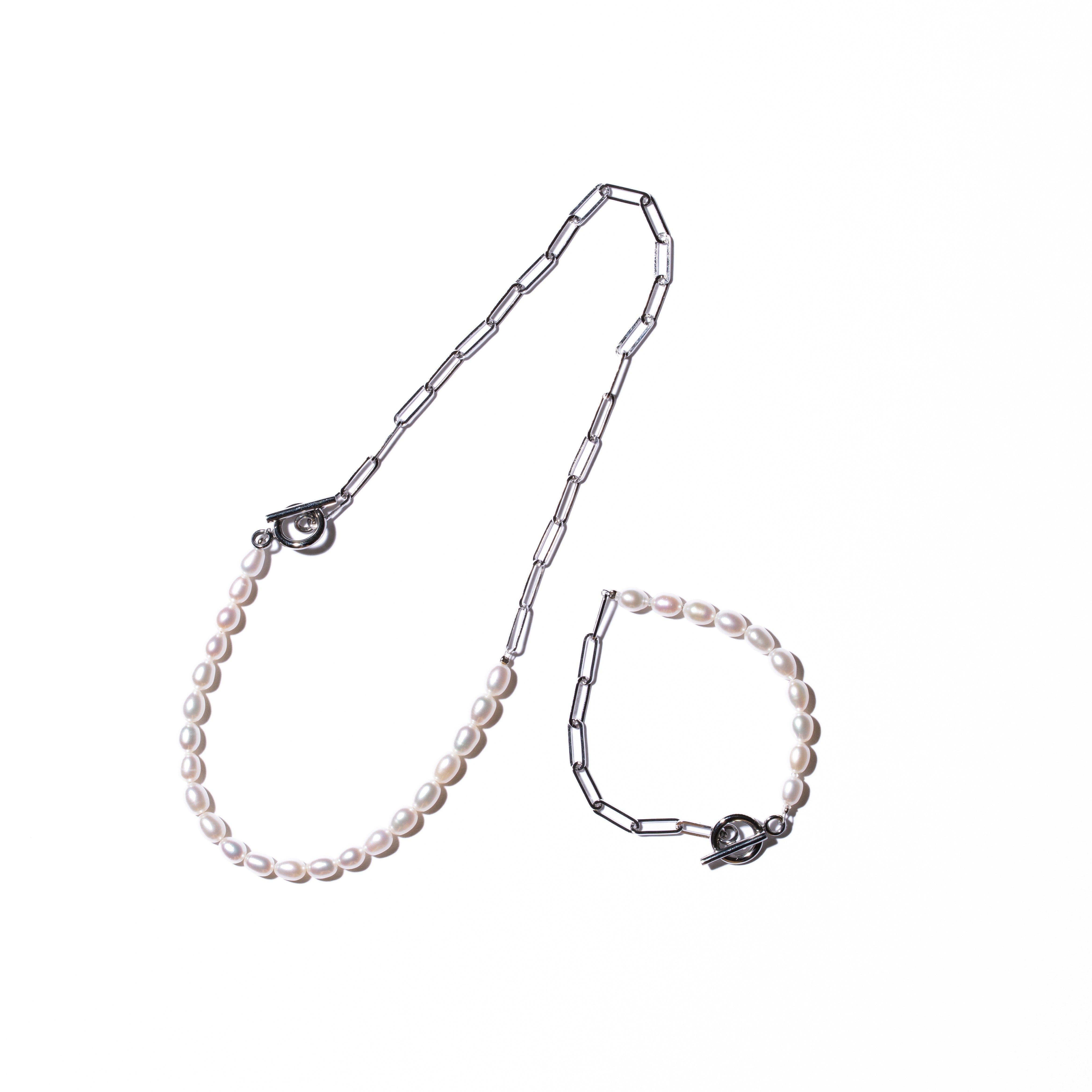 Half Chain & Pearl ブレスレット-MUSUBI（結）｜職人仕上げ