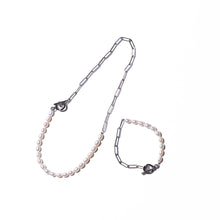 Half Chain & Pearl ブレスレット-MUSUBI（結）｜職人仕上げ・Silver925/ステンレス