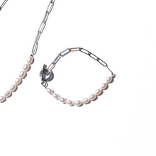 Half Chain & Pearl ブレスレット-MUSUBI（結）｜職人仕上げ・Silver925/ステンレス