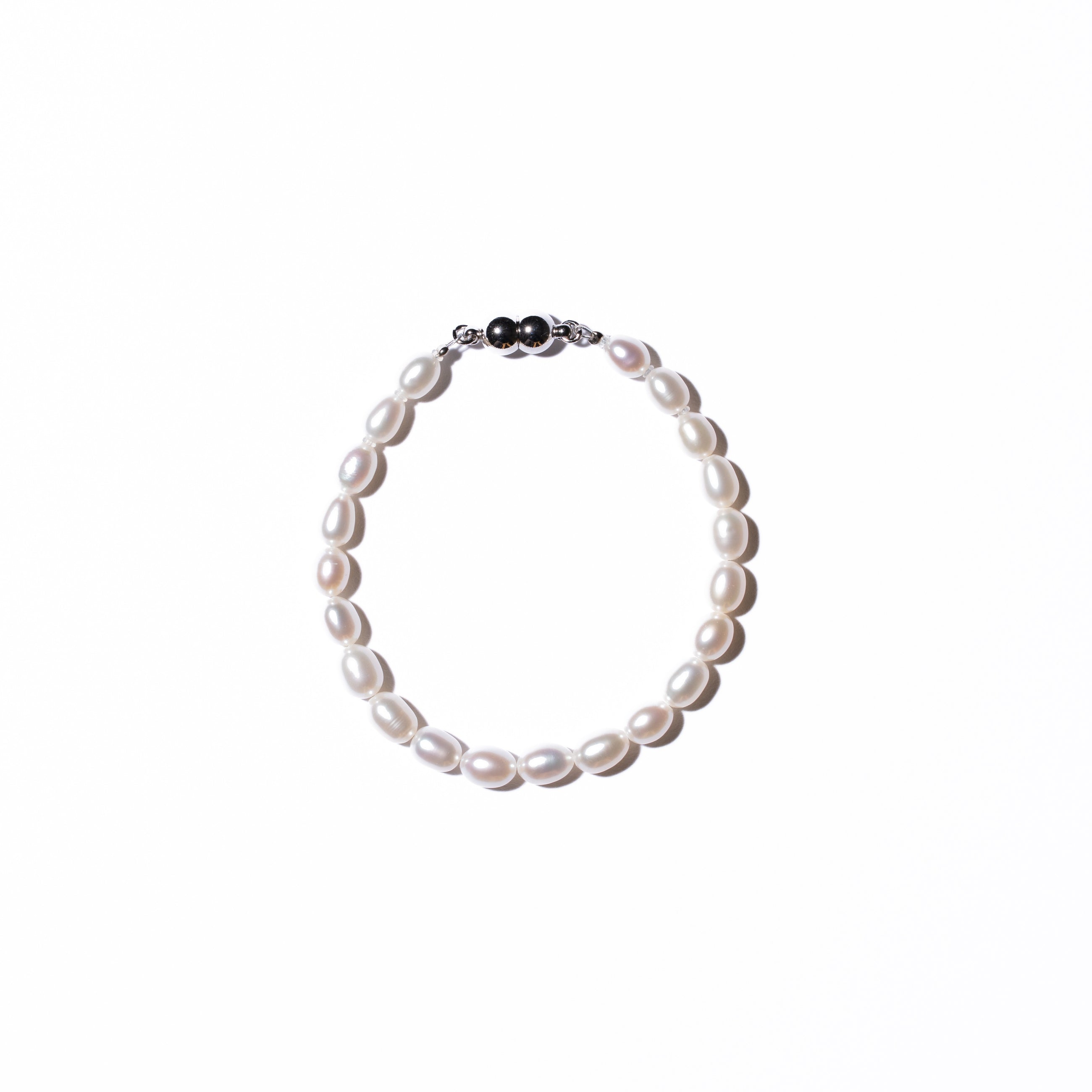 Rice 6.0-7.0mm パールブレスレット-MUSUBI（結）｜職人仕上げ・マグネット