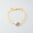 【10color】フラット淡水パールコードブレスレット