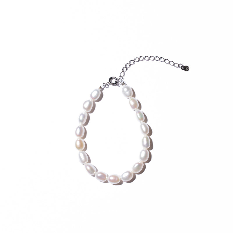 Rice 8.0mm パールブレスレット-MUSUBI（結）｜職人仕上げ・Silver925