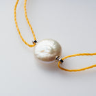 【10color】フラット淡水パールコードブレスレット