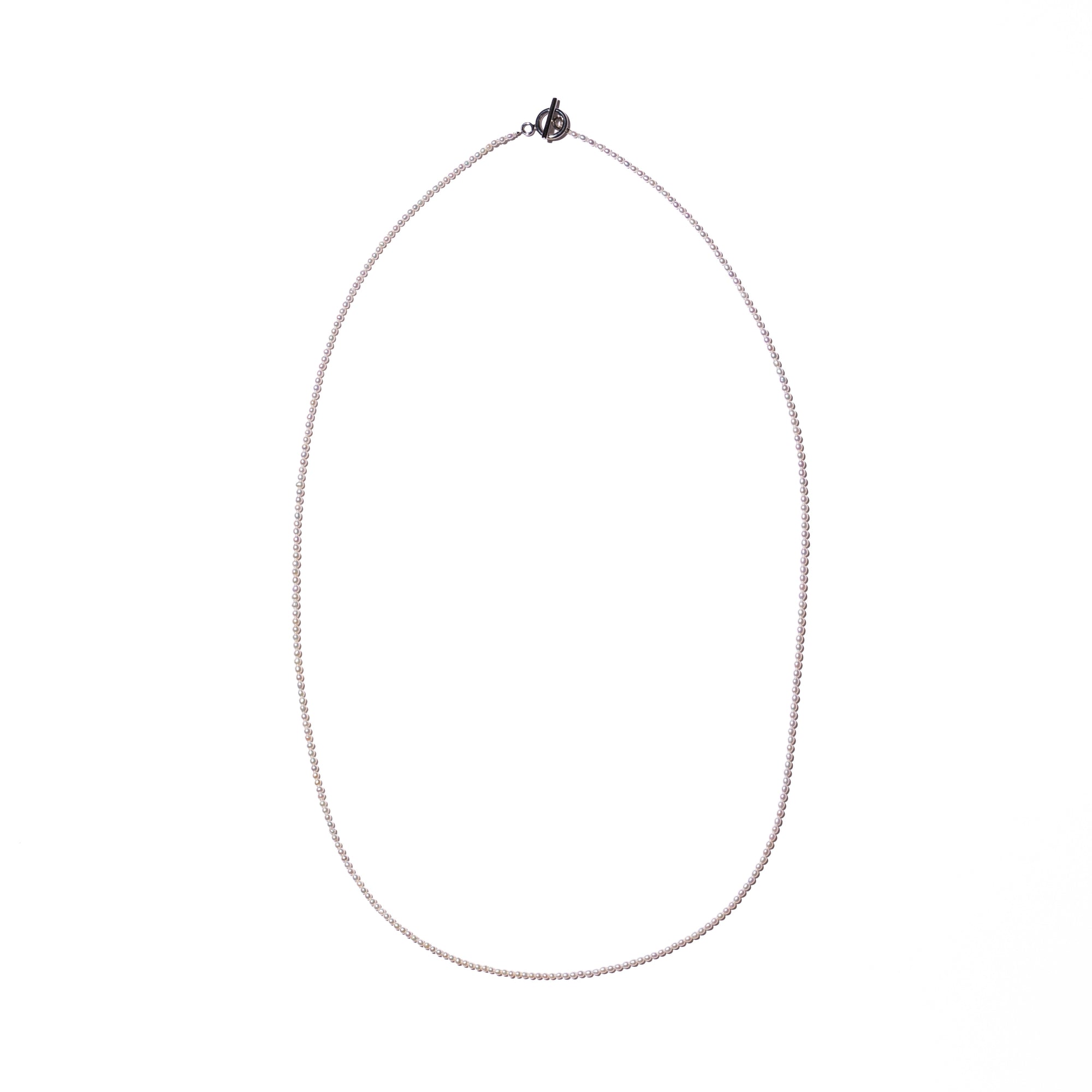 ＜NEW＞Baby Round【極小】淡水3.0mm 3WAY ロングパールネックレス-MUSUBI（結）｜職人仕上げ・マンテル仕様・日本製