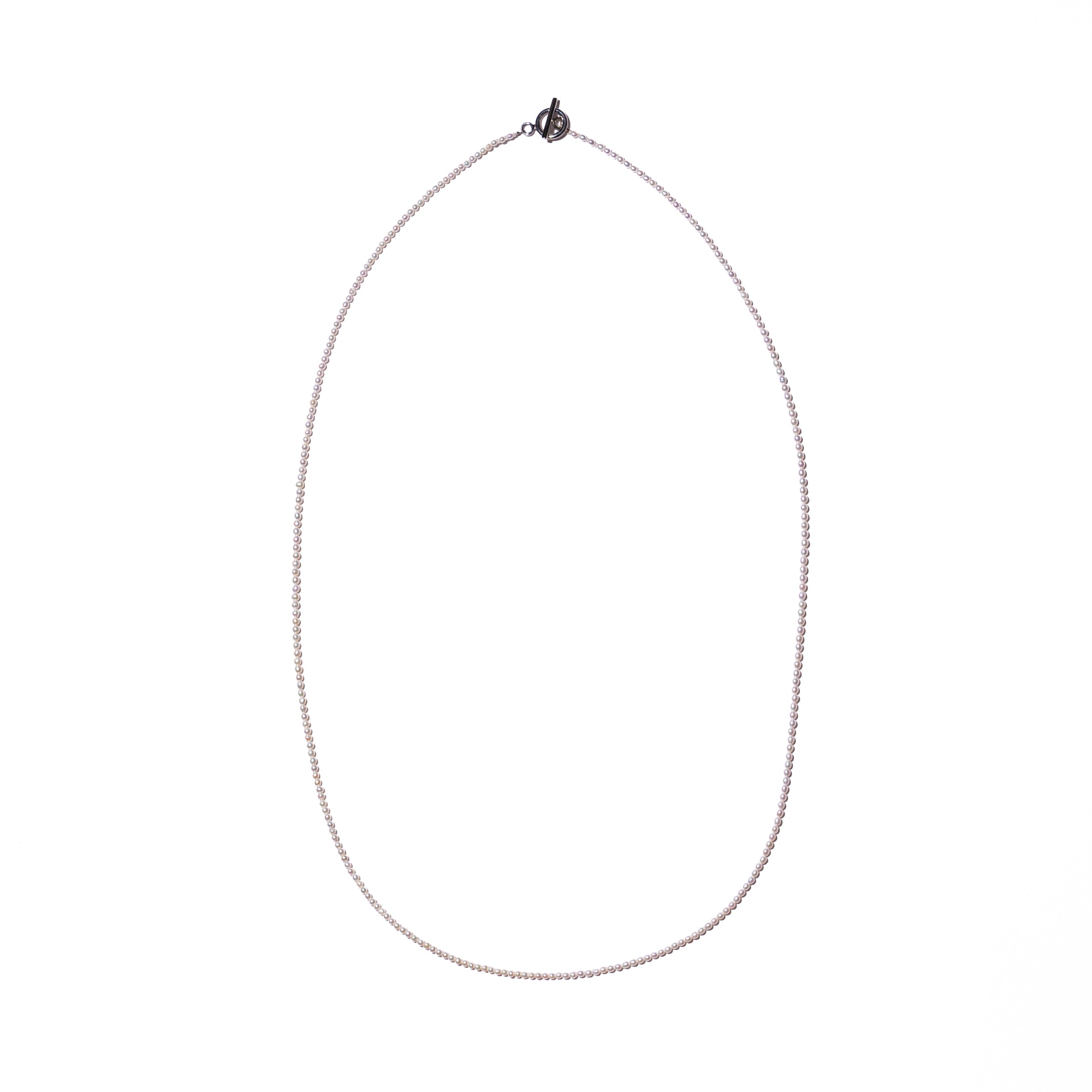 ＜NEW＞Baby Round【極小】淡水3.0mm 3WAY ロングパールネックレス-MUSUBI（結）｜職人仕上げ・マンテル仕様・日本製