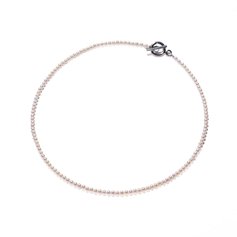 ＜NEW＞Baby Round【極小】淡水3.0mm パールネックレス-MUSUBI（結）｜職人仕上げ・マンテル仕様