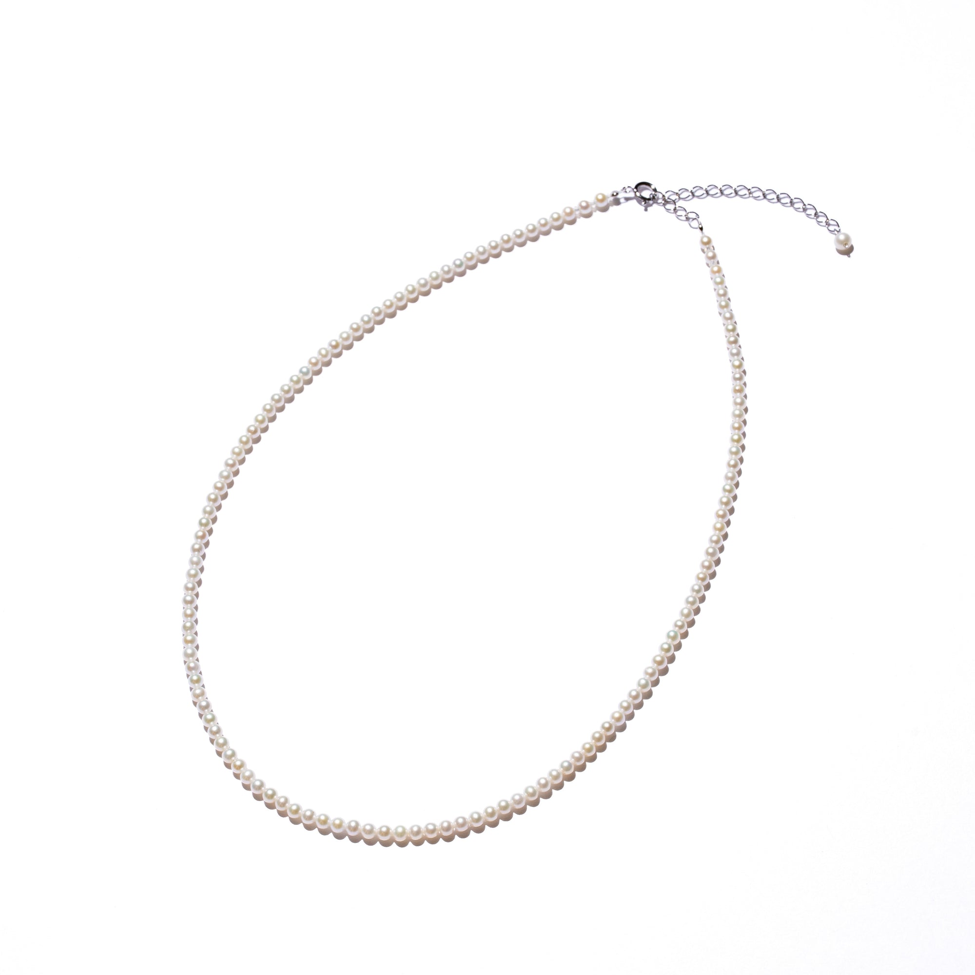 ＜NEW＞Baby Round【極小】淡水3.0mm パールネックレス-MUSUBI（結）｜職人仕上げ・アジャスター付き・Silver925