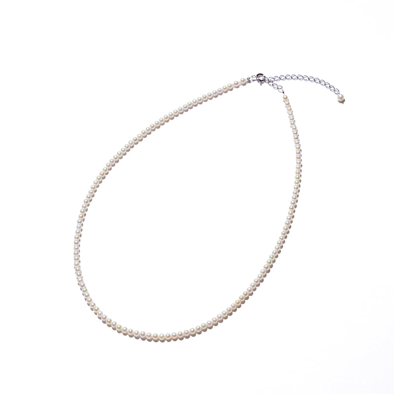 ＜NEW＞Baby Round【極小】淡水3.0mm パールネックレス-MUSUBI（結）｜職人仕上げ・アジャスター付き・Silver925