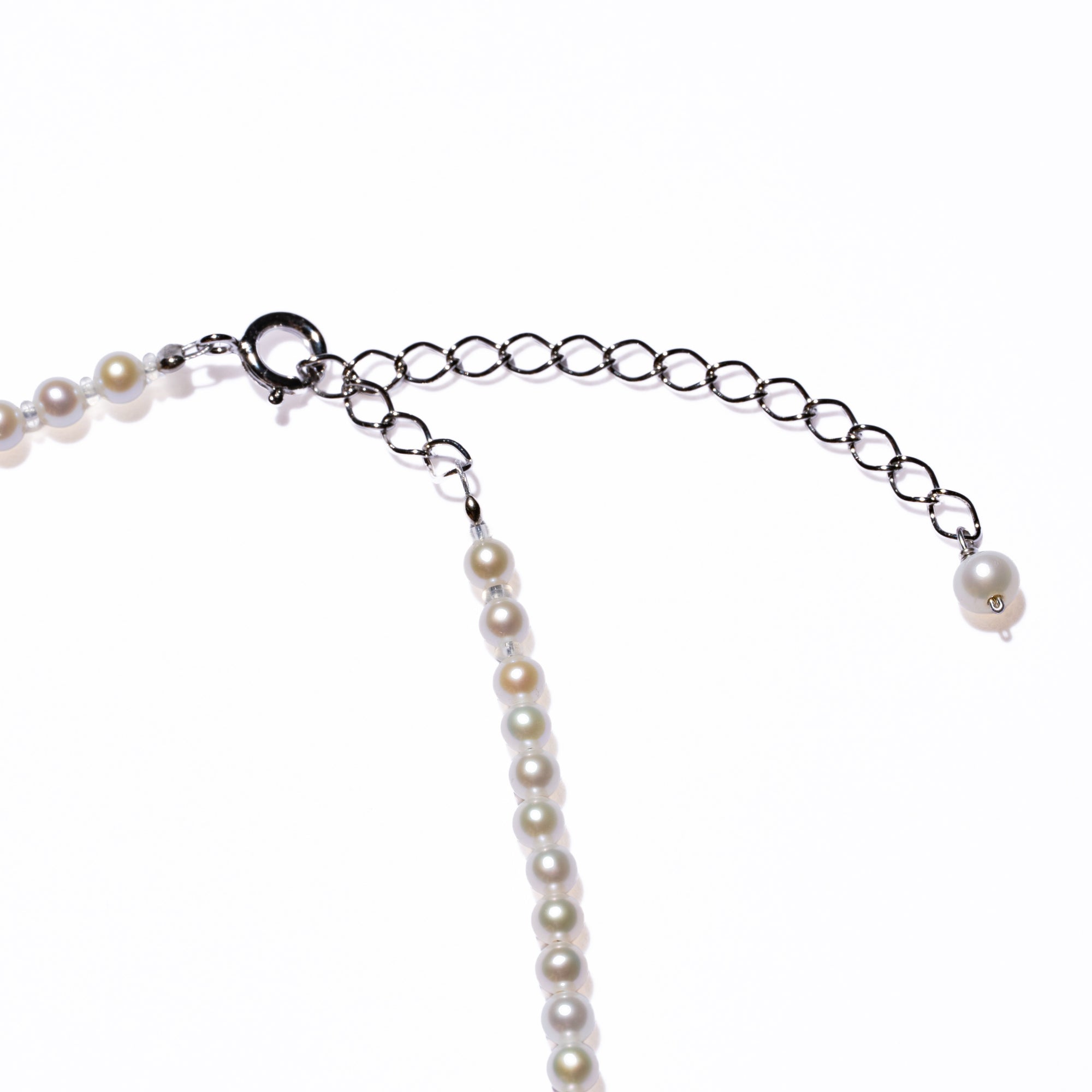＜NEW＞Baby Round【極小】淡水3.0mm パールネックレス-MUSUBI（結）｜職人仕上げ・アジャスター付き・Silver925