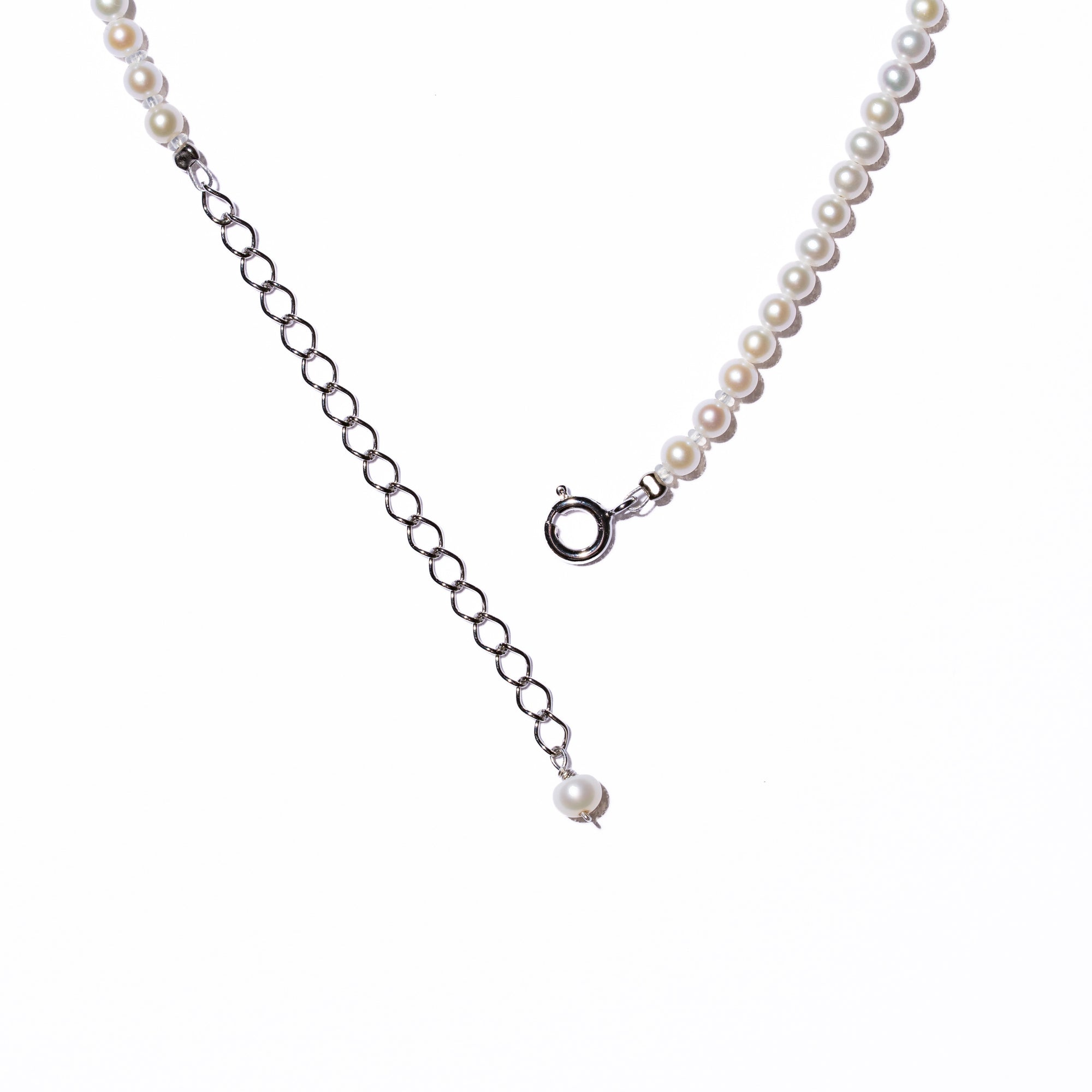 ＜NEW＞Baby Round【極小】淡水3.0mm パールネックレス-MUSUBI（結）｜職人仕上げ・アジャスター付き・Silver925