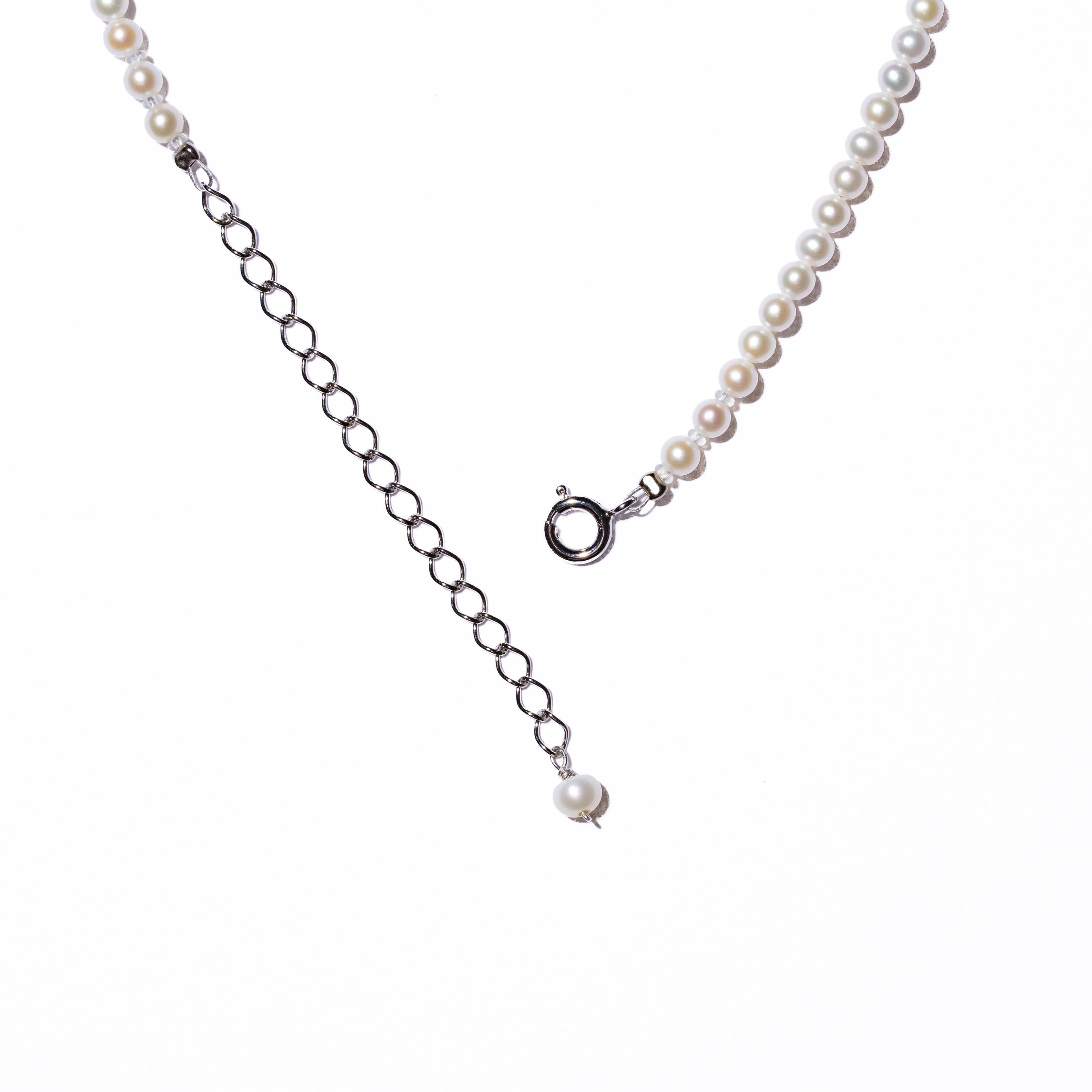 ＜NEW＞Baby Round【極小】淡水3.0mm パールネックレス-MUSUBI（結）｜職人仕上げ・アジャスター付き・Silver925