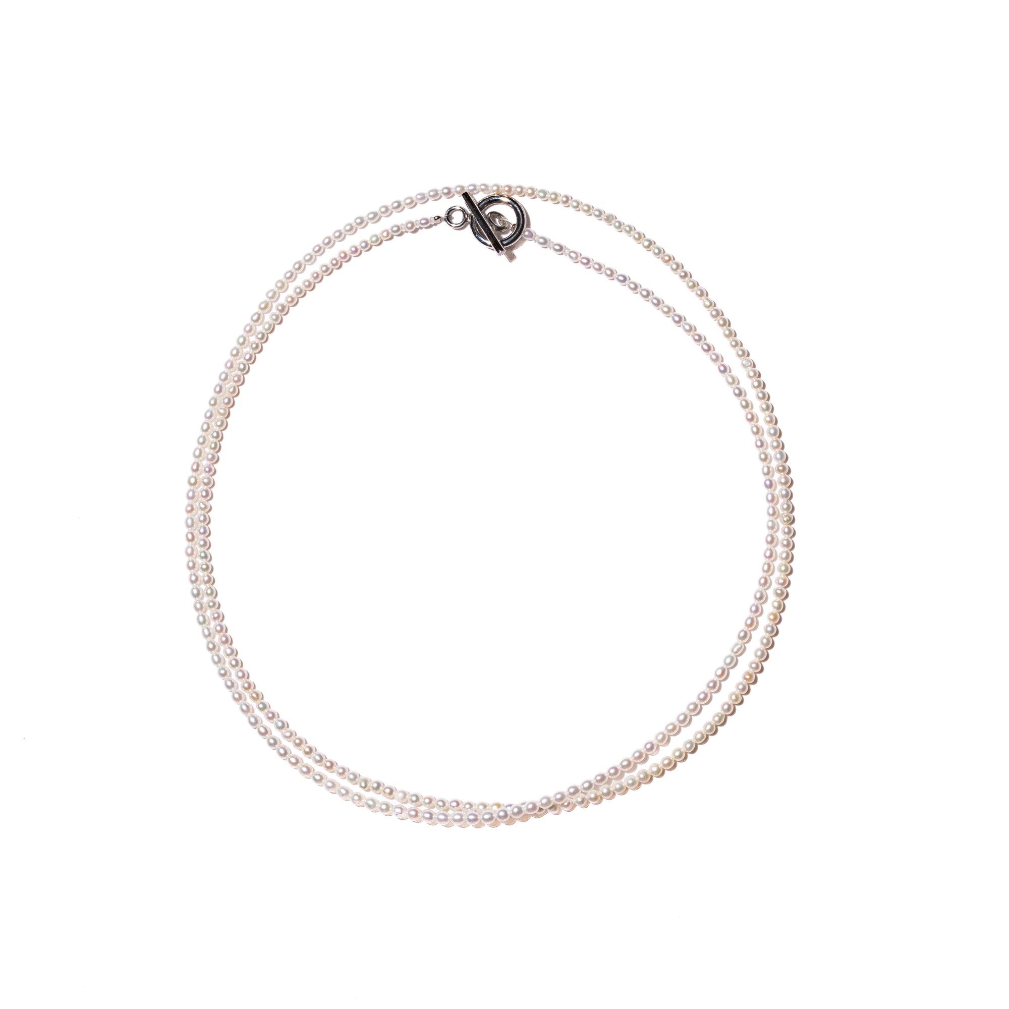 ＜NEW＞Baby Round【極小】淡水3.0mm 3WAY ロングパールネックレス-MUSUBI（結）｜職人仕上げ・マンテル仕様・日本製