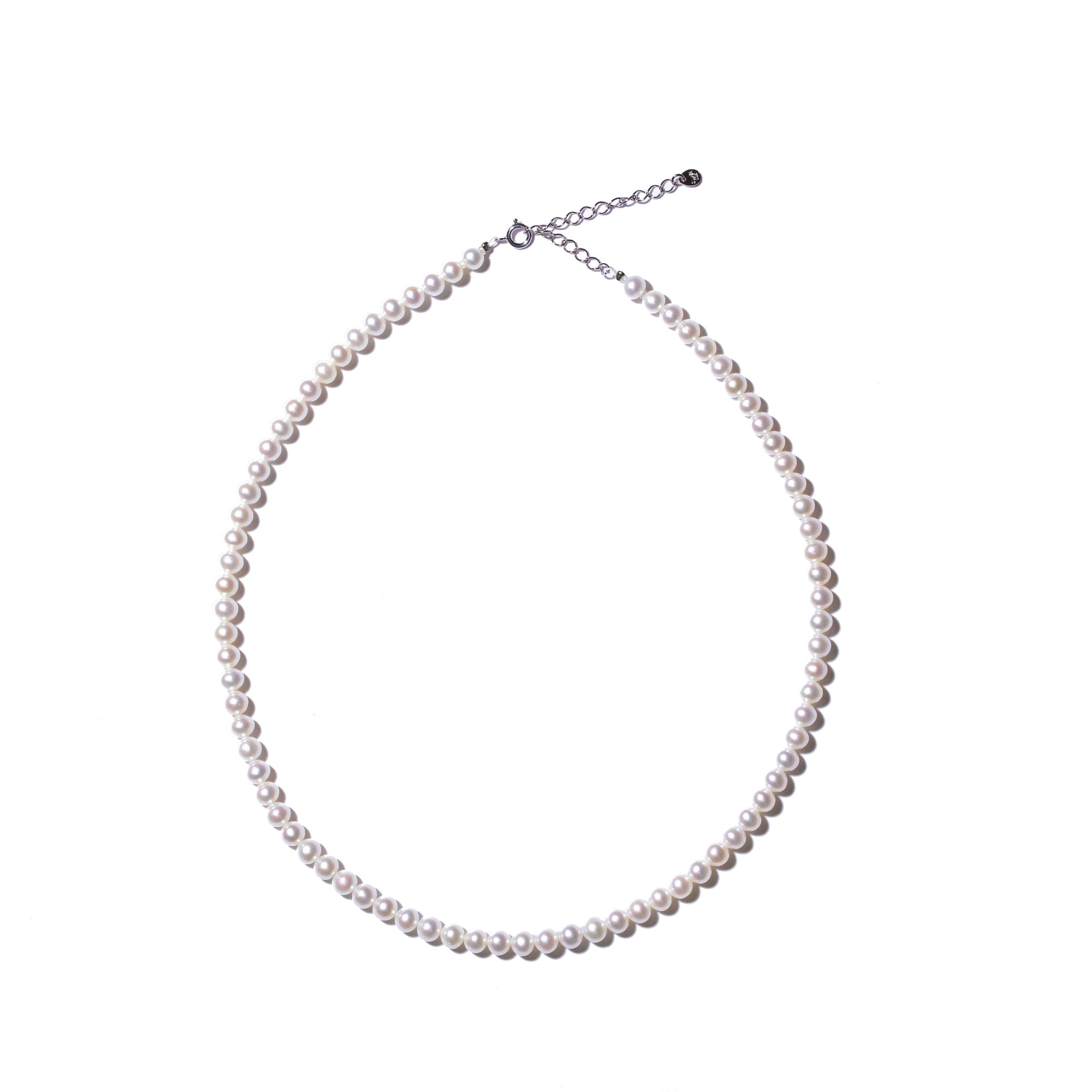 ＜NEW＞Round 淡水真珠5.0mm パールネックレス -MUSUBI（結）｜職人仕上げ・アジャスター付き・Silver925