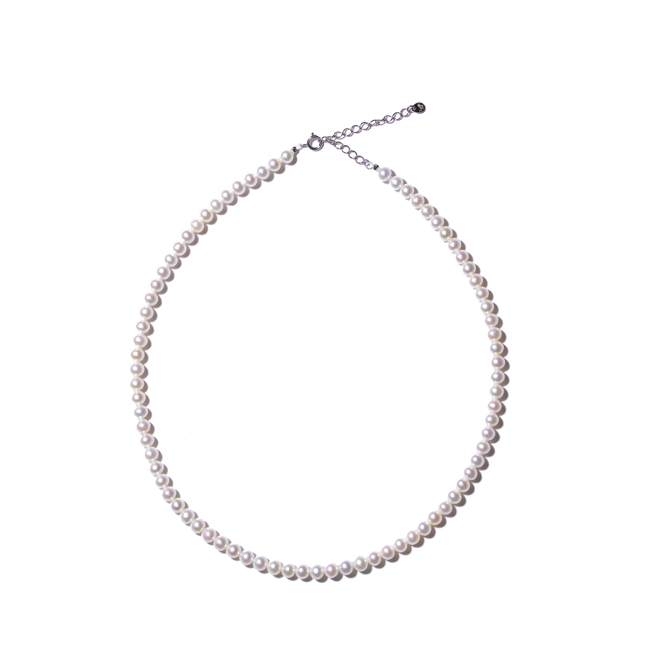 ＜NEW＞Round 淡水真珠5.0mm パールネックレス -MUSUBI（結）｜職人仕上げ・アジャスター付き・Silver925