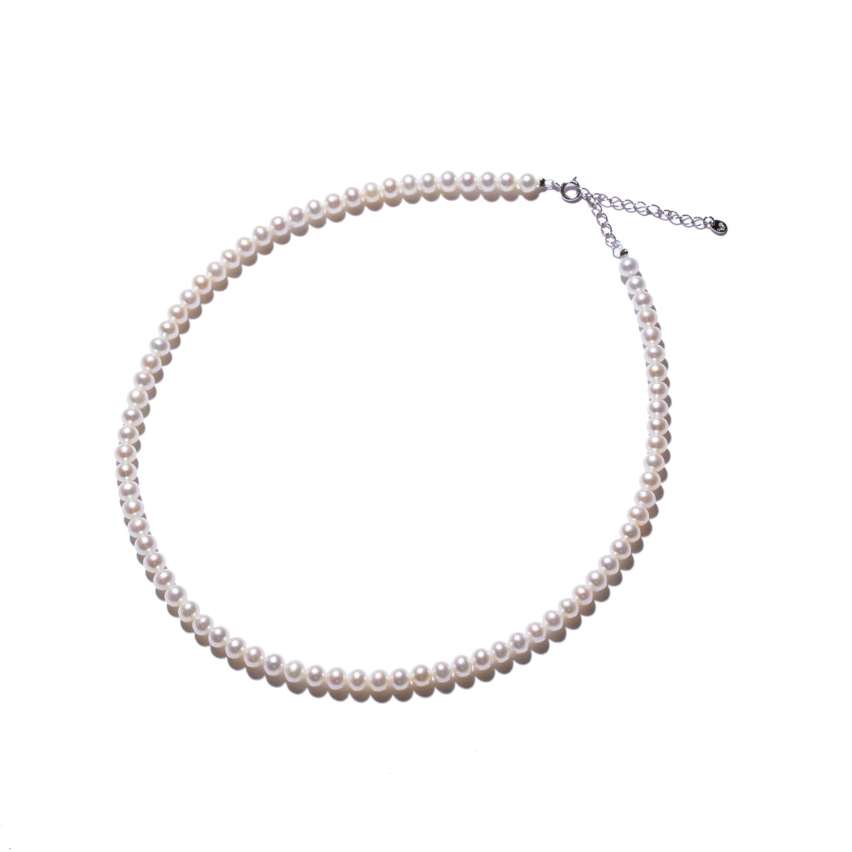 ＜NEW＞Round 淡水真珠5.0mm パールネックレス -MUSUBI（結）｜職人仕上げ・アジャスター付き・Silver925