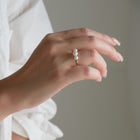 ＜Emi＞ 3粒あこやパールリング GEKKOU【K10】