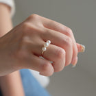 ＜Emi＞ 3粒あこやパールリング GEKKOU【K10】