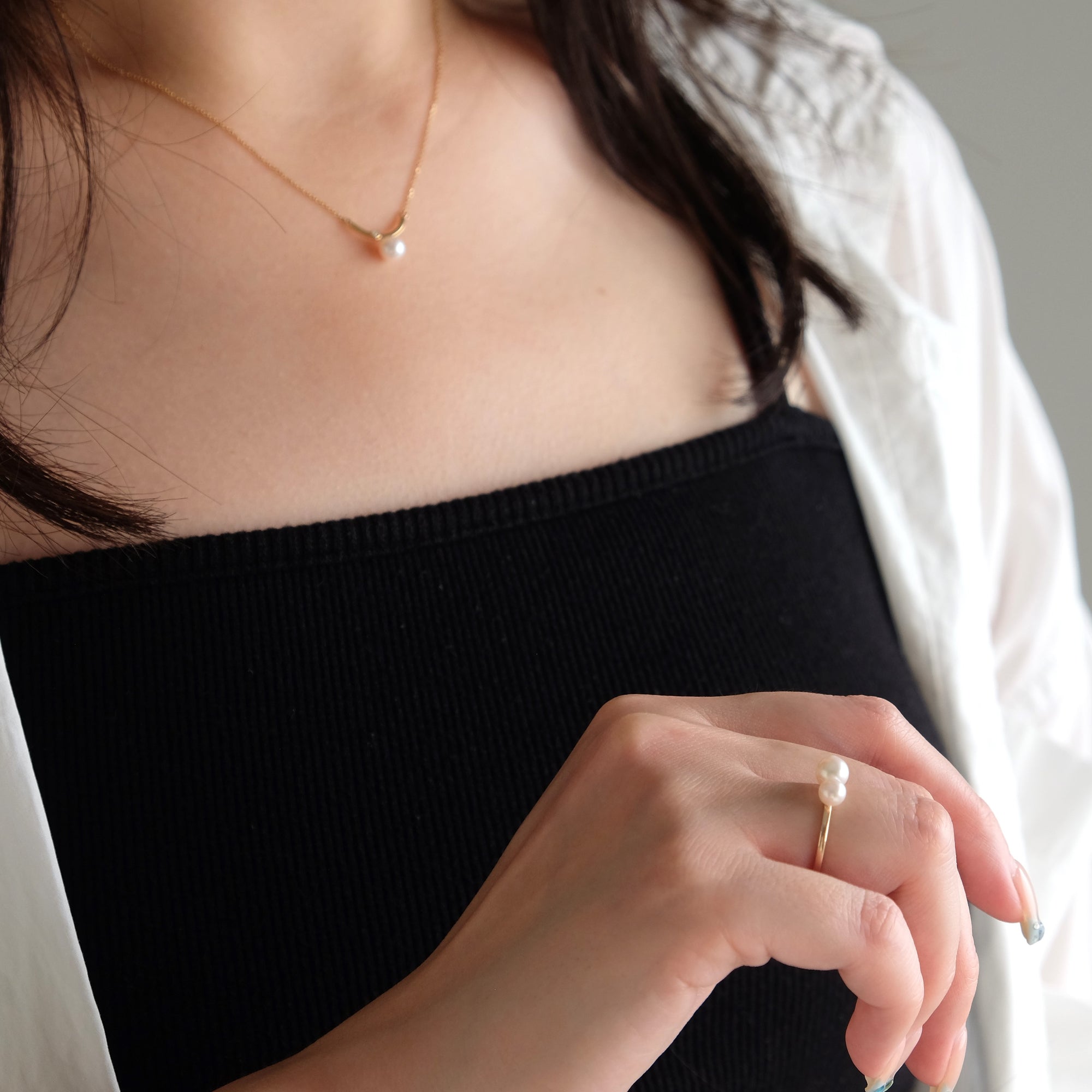 ＜Emi＞あこやパールネックレス KAGEN【K18】【K10】