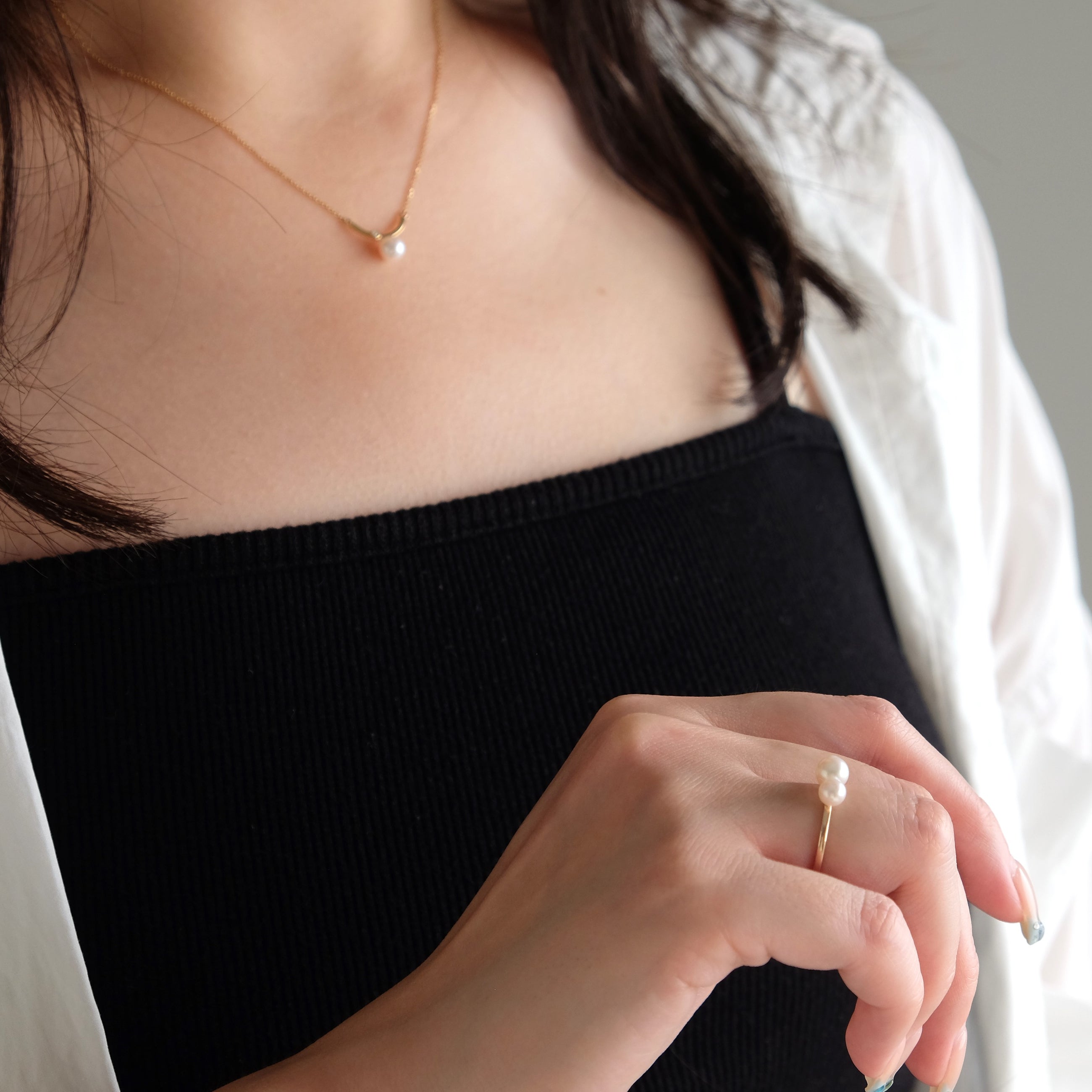 ＜Emi＞あこやパールネックレス KAGEN【K18】【K10】