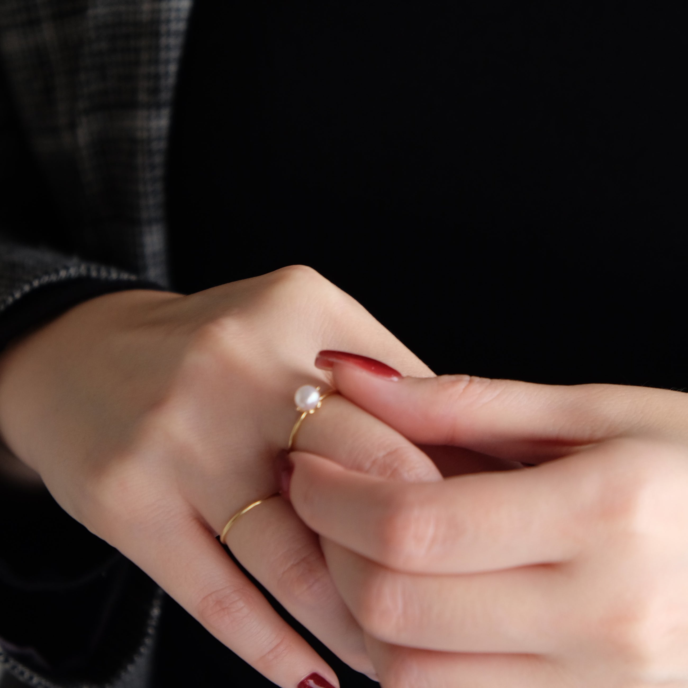 ＜Emi＞あこやパールリング SHINGETSU ［K18 / 5.0mm］