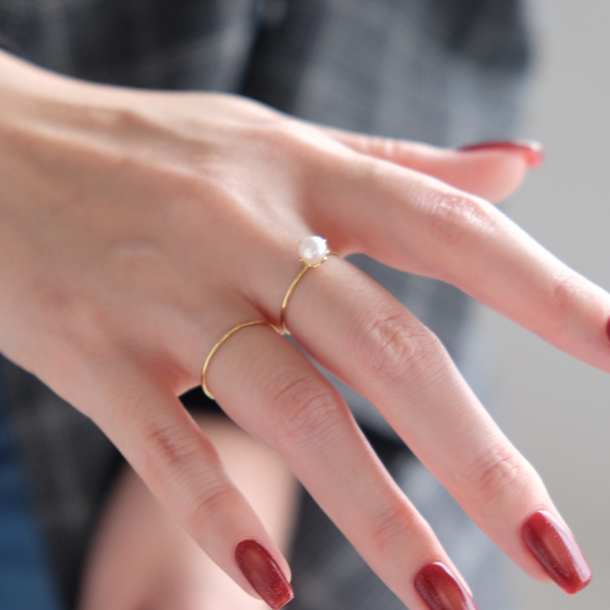 ＜Emi＞あこやパールリング SHINGETSU ［K18 / 5.0mm］