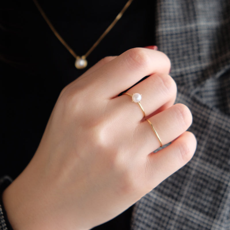 ＜Emi＞あこやパールリング SHINGETSU ［K18 / 5.0mm］