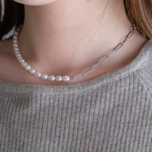 Half Chain & Pearl ネックレス-MUSUBI（結）｜職人仕上げ・Silver925/ステンレス