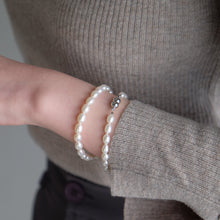 Rice 6.0-7.0mm パールブレスレット-MUSUBI（結）｜職人仕上げ・マグネット